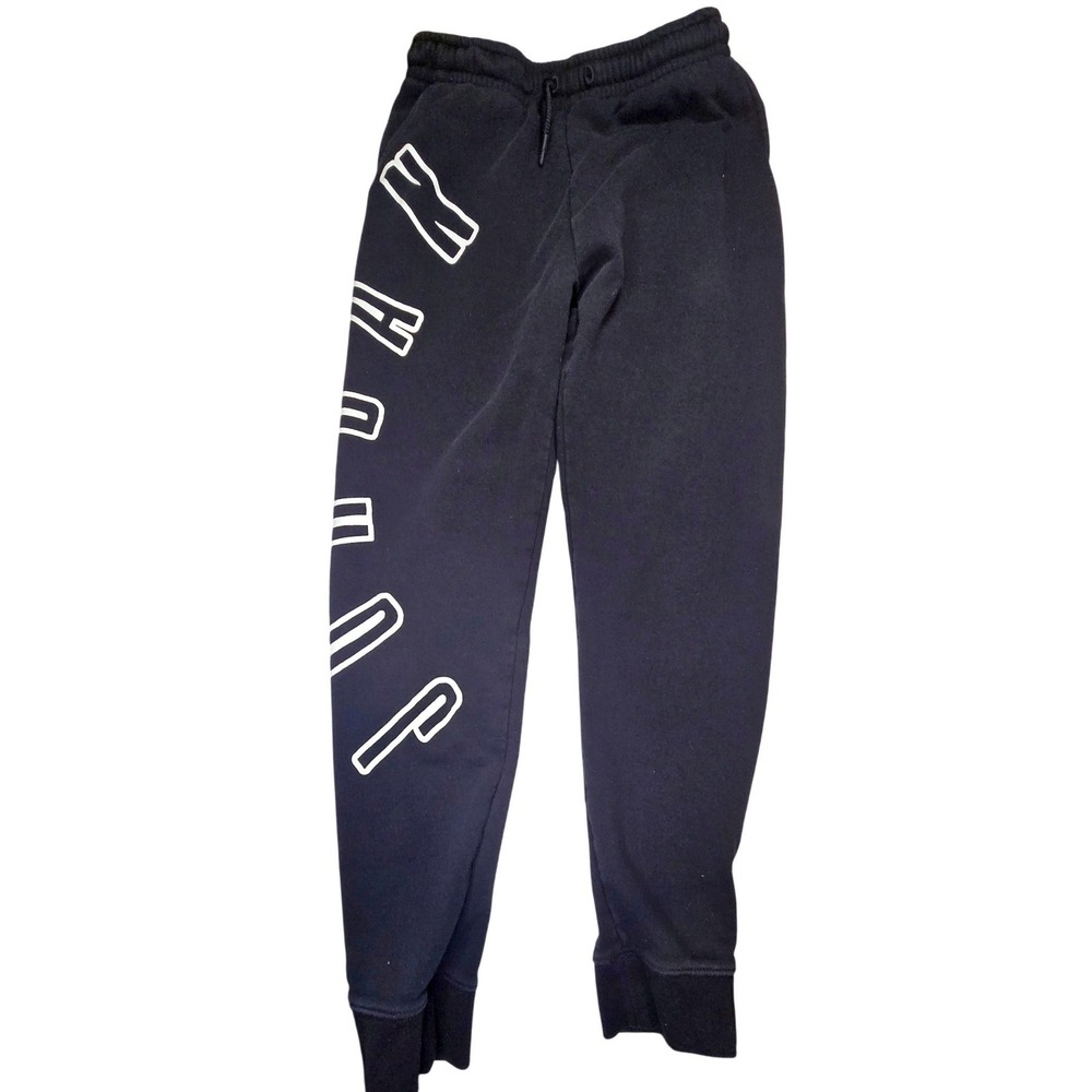 Jordan Teen Fleece Joggers Black White Graphic Logo Sweatpants Jumpman Pocket